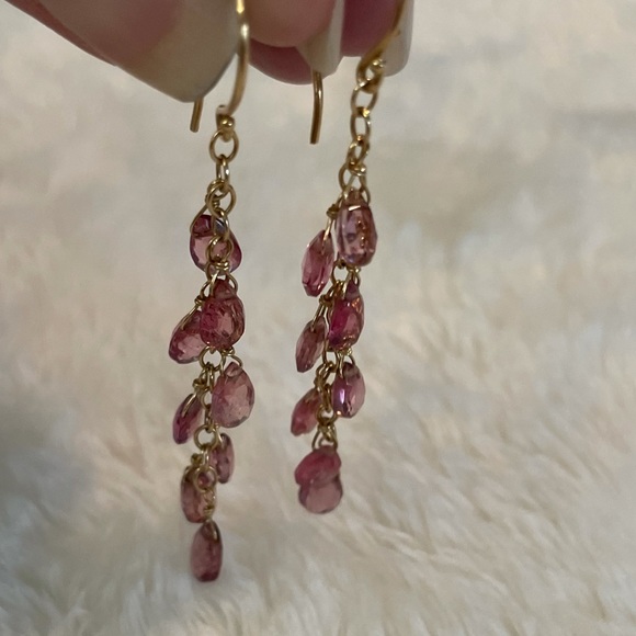 Gorgeous 14k gold and tourmaline earrings - Picture 7 of 10